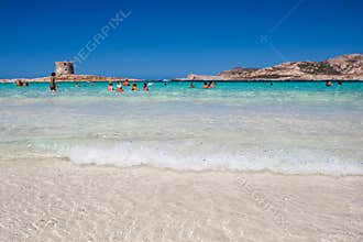 La Pelosa Beach on island Sardinia