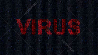 Computer virus on the network. Virus alert background, security concept.