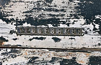 Logo on an old Studebaker pickup