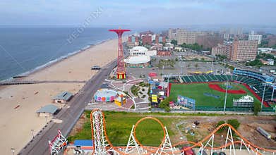 Aerial hyperlapse video Brooklyn Beach
