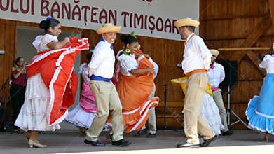 Dancers from Puerto Rico in traditional costume