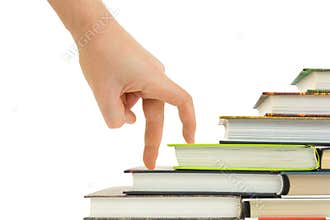 Hand and book stairs