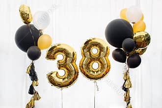 Decoration for 38 years birthday, anniversary