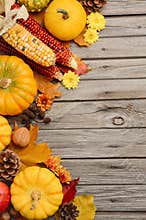 Fall background with pumpkins
