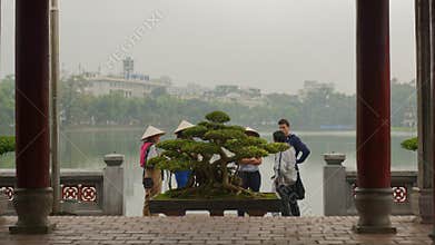 Tourists at Hoan Kiem Lake