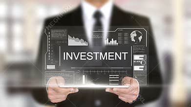 Investment, Hologram Futuristic Interface, Augmented Virtual Reality