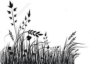 Grass vector silhouette