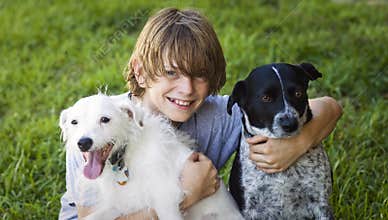 Happy Boy and his dogs