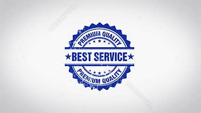 ` BEST SERVICE` 3D Animated Round Wooden Stamp Animation