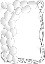 White Party Invitation Card with balloons
