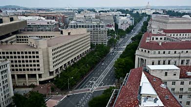 Washington DC - Capital Building - Overhead - Time Lapse