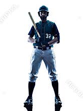Man baseball player silhouette isolated