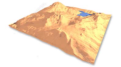 3d Desert with Lake