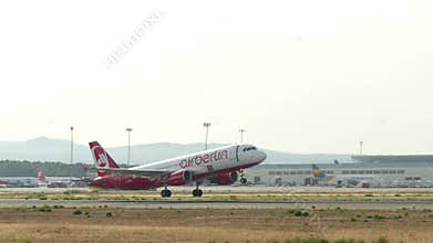 Passenger Airplane Taking Off at Majorca Airport