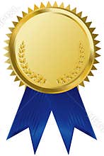 Gold award ribbons
