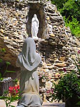 Statue of St Bernadette and Our Lady