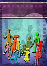 Cinema and film for actors and stars design concept and metaphor retro clay poster