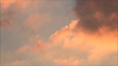 Sunset with cloudy red and orange sky