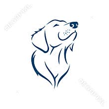 Dog Face Silhouette Logo Template