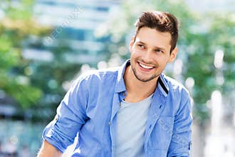Young man smiling