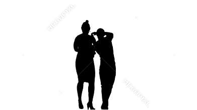 Young girl and afro american man with naked torso