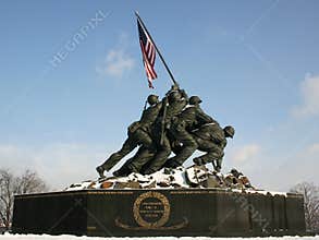 Iwo Jima Memorial with Snow