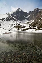 The Skalnate pleso lake in Slovak High Tatry