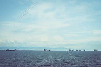 Ships on water