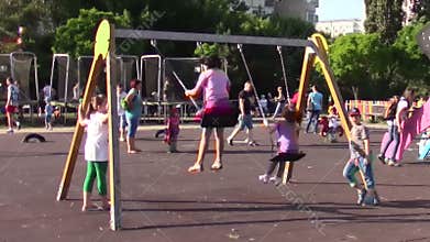 Children in the swing