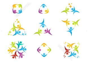 Team work, logo, education,people, celebration, partner symbol,group icon