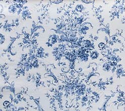 Retro Blue Floral Pattern Fabric Background