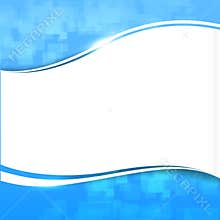 Abstract background blue wave curve and lighting element vector