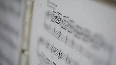 Musical notes close up