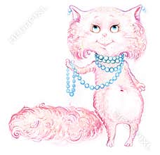 Cat pink catty hand drawing