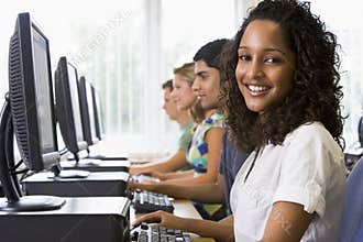 College students in a computer lab