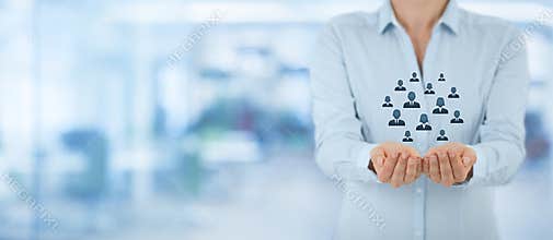 Customer or employees care concept