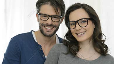 Happy couple with specs