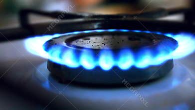 Lighter ignited the gas-stove