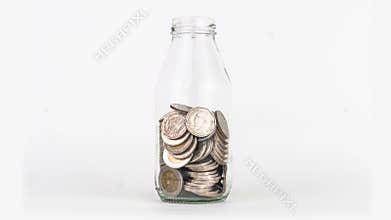 Timelape Saving money coin isolated