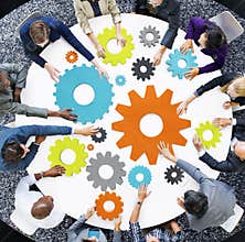 Business Casual Teamwork Support Strategy Planning Concept