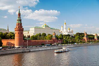The quay of moscow river at Moscow Kremlin