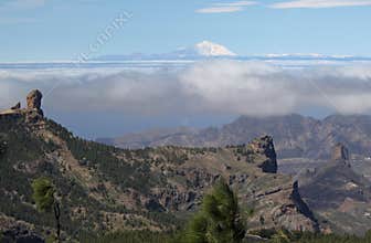 El Teide and Roque Nublo from Gran Canaria