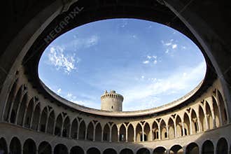 Bellver castle round walls