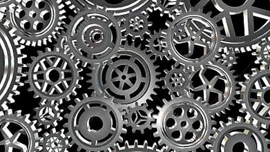 Rotating metal gears loop