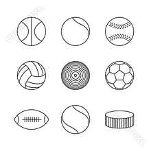 Icons balls, vector illustration.