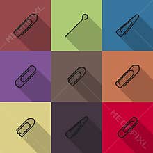 Icons clip, vector illustration.