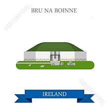 Bru na Boinne Palace in Ireland flat vector attraction sight