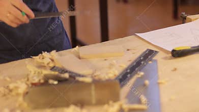 Carpenter labor master work with wood