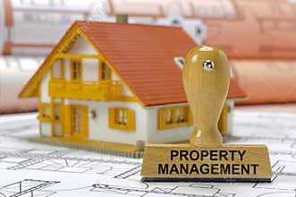 Property management printed on rubber stamp
