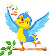 Cute bird singing